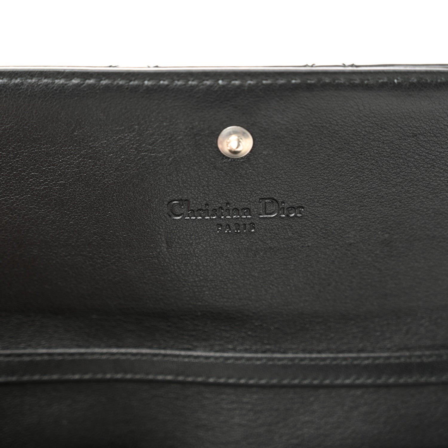 Christian Dior Patent Lambskin Cannage Lady Dior Rendezvous Wallet On Chain Black 7 of 8
