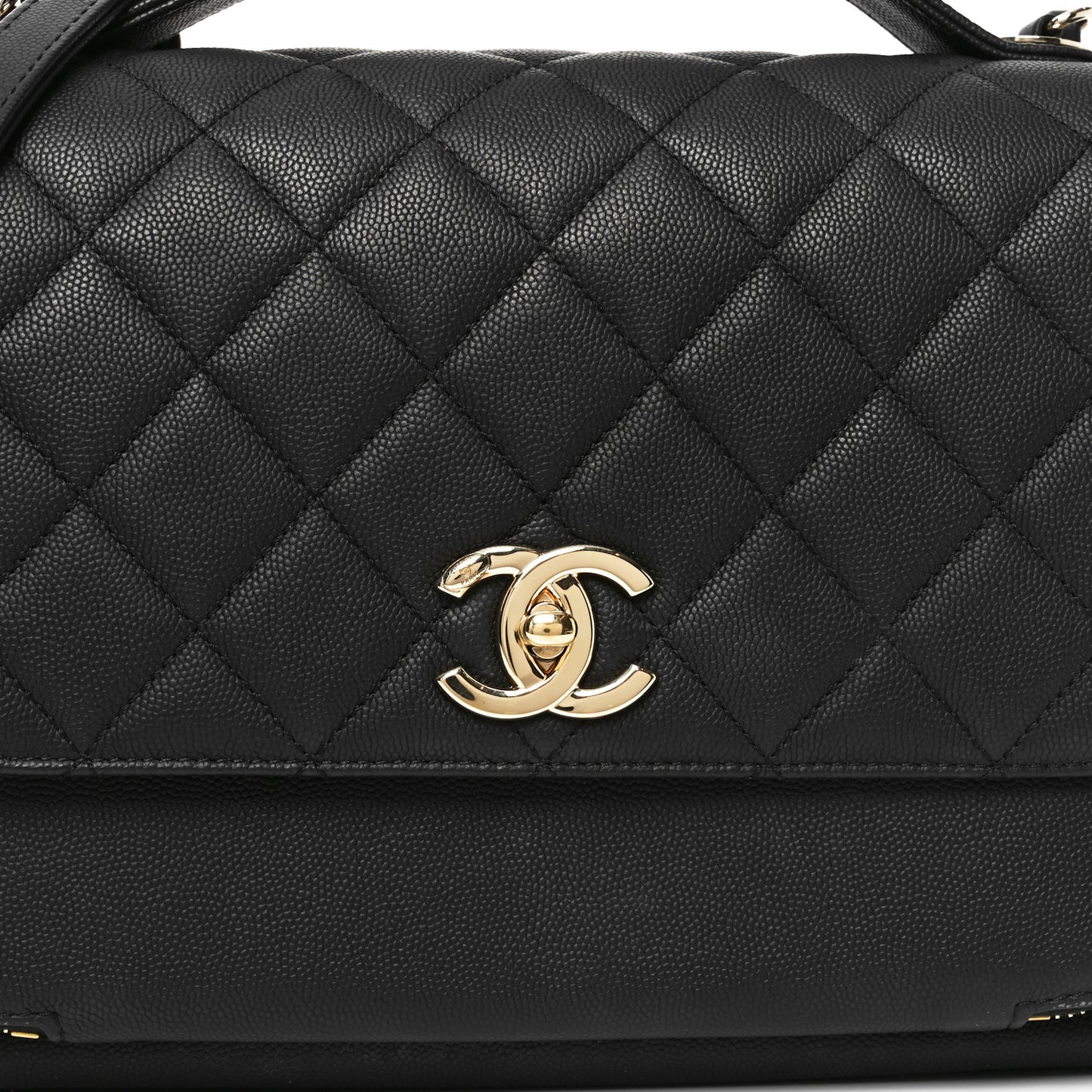 Caviar Quilted Large Business Affinity Flap Black