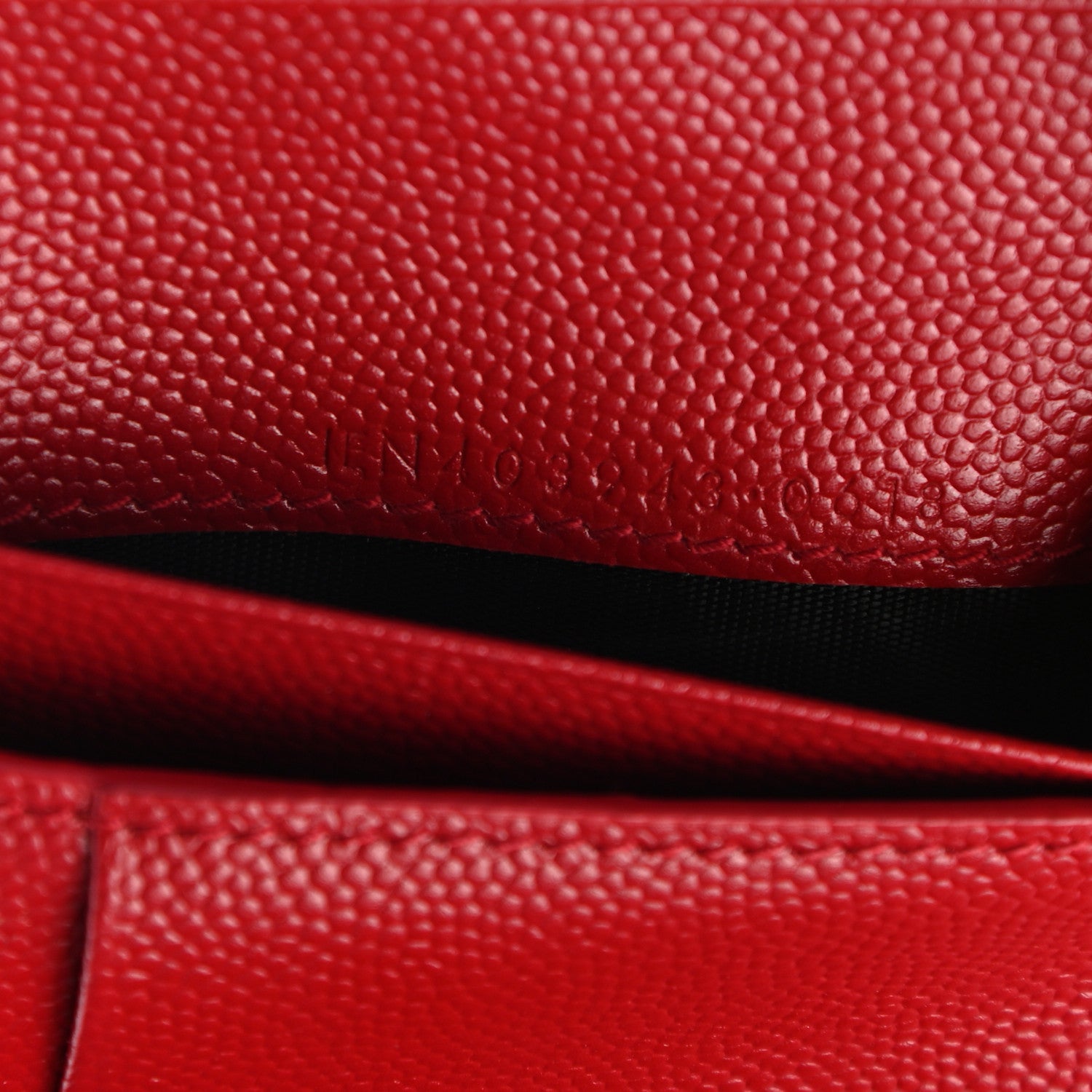 Saint Laurent Grain De Poudre Matelasse Chevron Monogram Compact Tri Fold Wallet Red 7 of 8