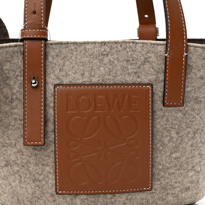 Loewe Calfskin Felt Elephant Basket Tote Beige Brown 8 of 11