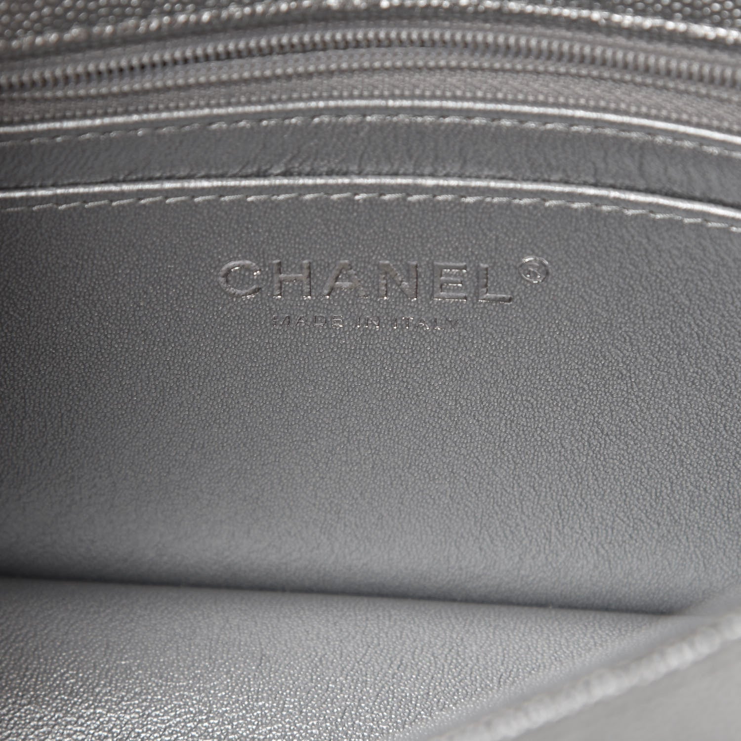 Chanel Metallic Caviar Quilted Mini Top Handle Rectangular Flap Silver 6 of 11