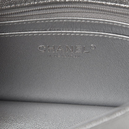 Chanel Metallic Caviar Quilted Mini Top Handle Rectangular Flap Silver 6 of 11