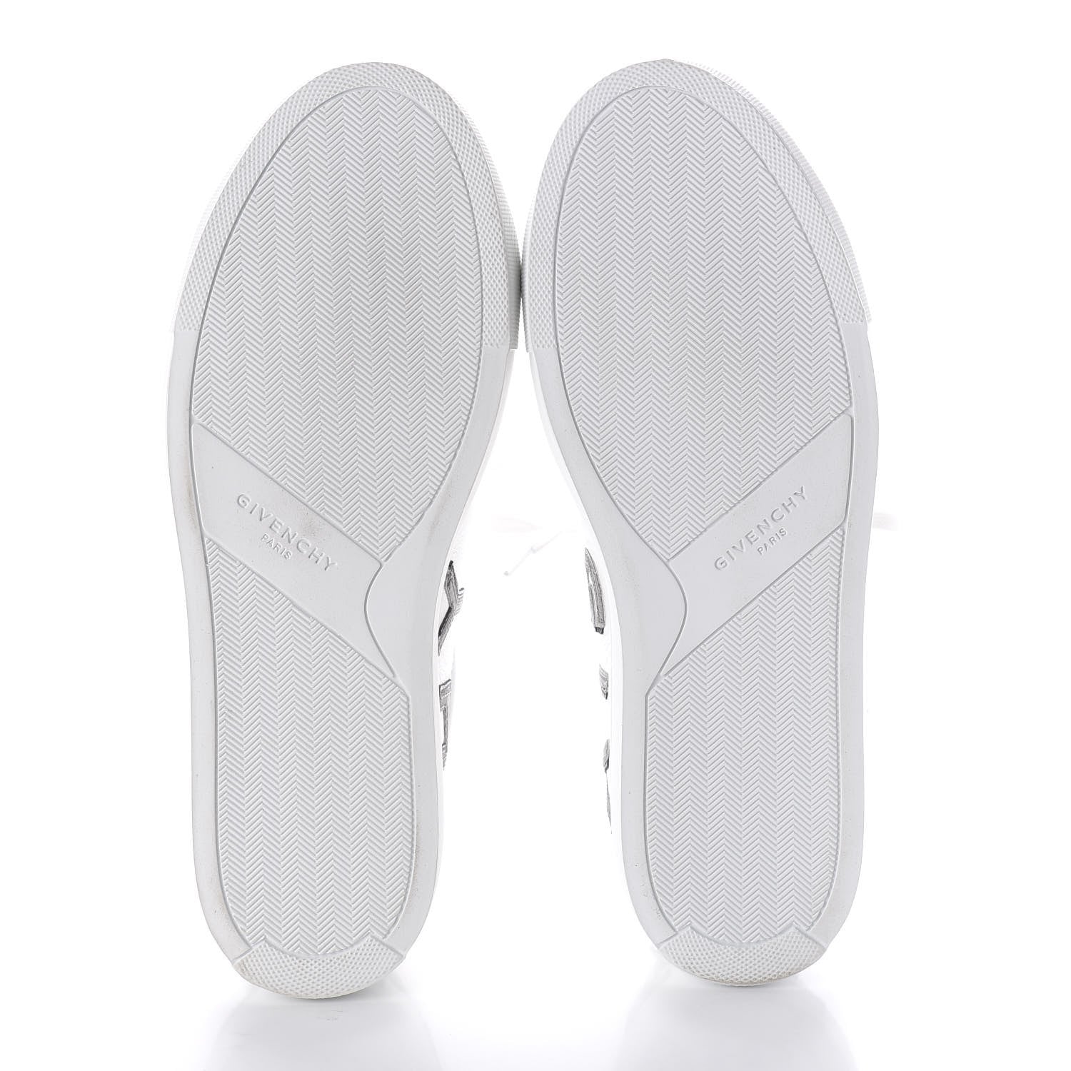 Givenchy Calfskin Reverse Logo Urban Street Sneakers 40 White Grey 5 of 10