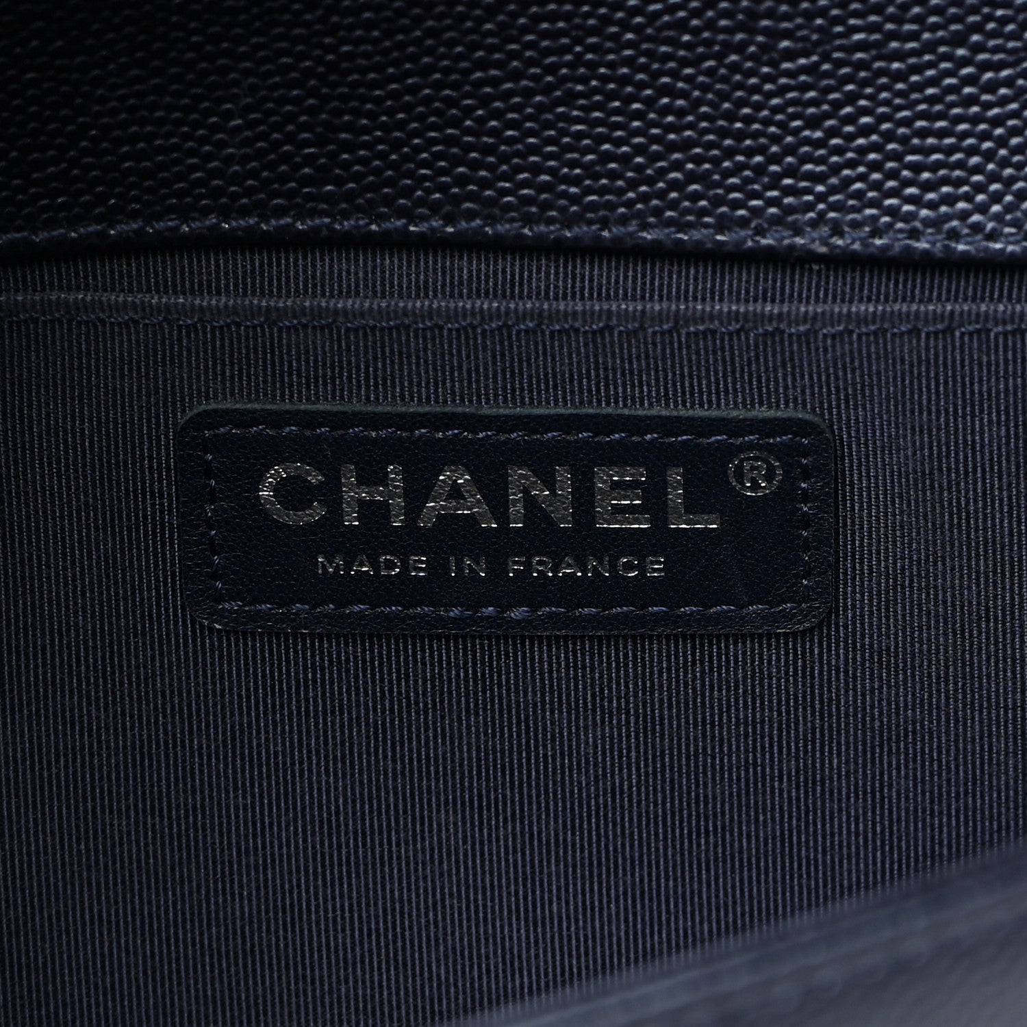 Chanel Metallic Caviar Quilted Medium Boy Flap Navy 6 of 12