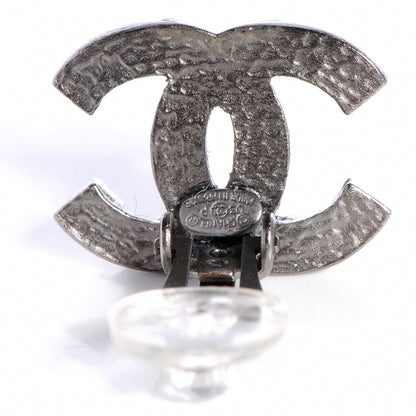 Chanel Ruthenium CC Spike Clip On Earrings 5 of 13