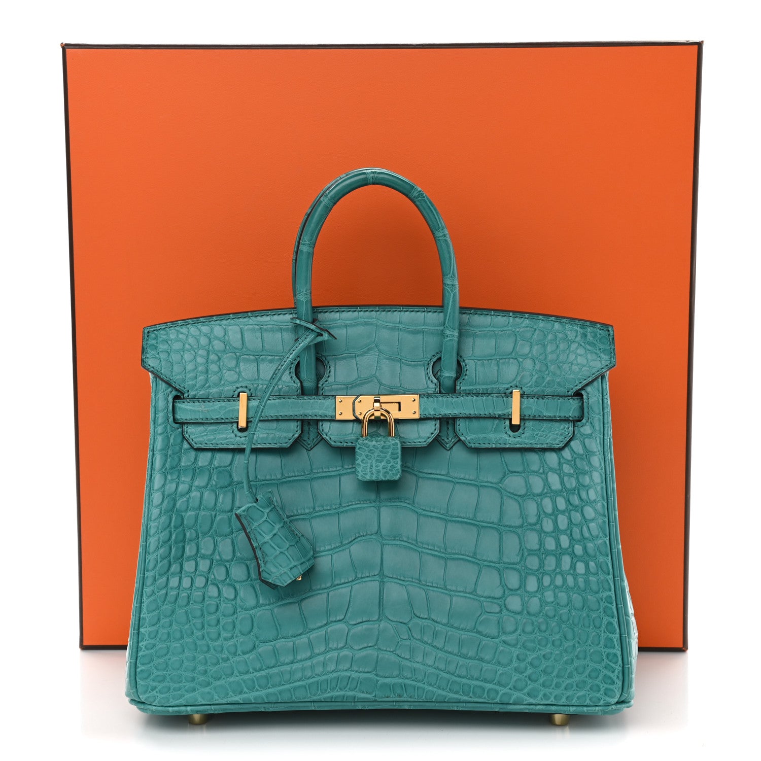 Hermes Matte Alligator Birkin 25 Bleu Paon 11 of 11