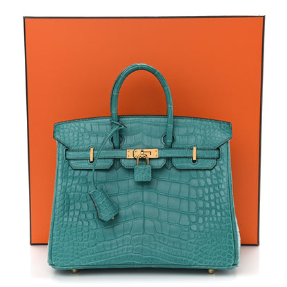 Hermes Matte Alligator Birkin 25 Bleu Paon 11 of 11