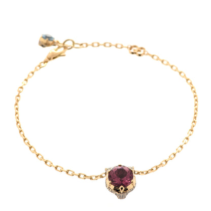 Gucci 18K Yellow Gold Diamond Pink Tourmaline Aquamarine Le Marche des Merveilles Feline Bracelet 1 of 7