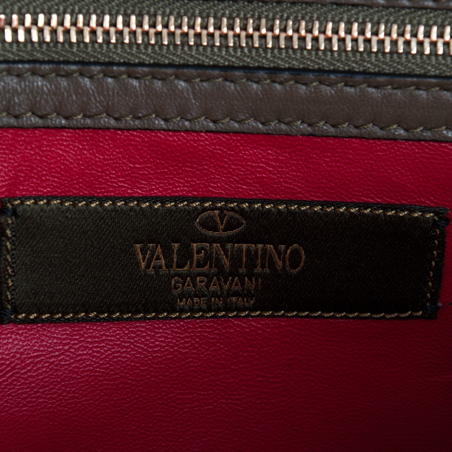 Valentino Garavani Nappa Canvas Camouflage Medium Glam Lock Rockstud Flap Verde 6 of 7