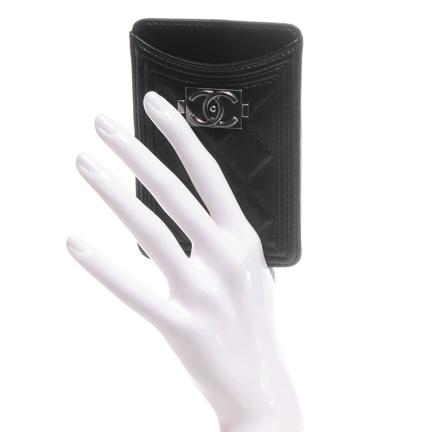 Chanel Lambskin Quilted Boy iPhone Case Black 2 of 8