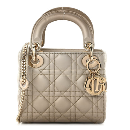 Christian Dior Metallic Lambskin Cannage Mini Lady Dior Gold 1 of 10