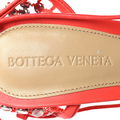 Bottega Veneta Mesh Nappa Crystal Embellished Sparkle Stretch Ankle Tie 90mm Sandals 37.5 Sunburst 8 of 9