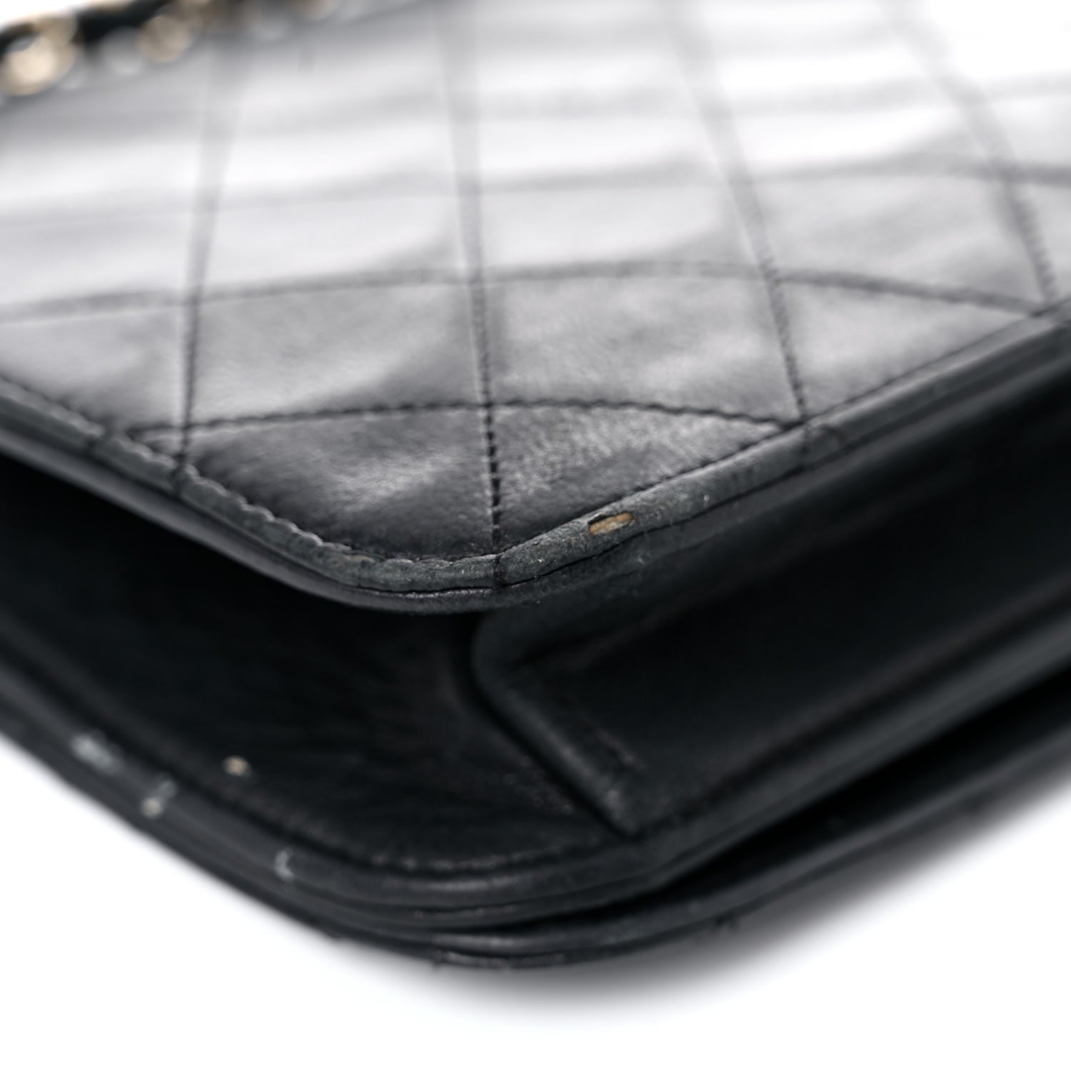 Chanel Lambskin Quilted Wallet On Chain WOC Black 10 of 28