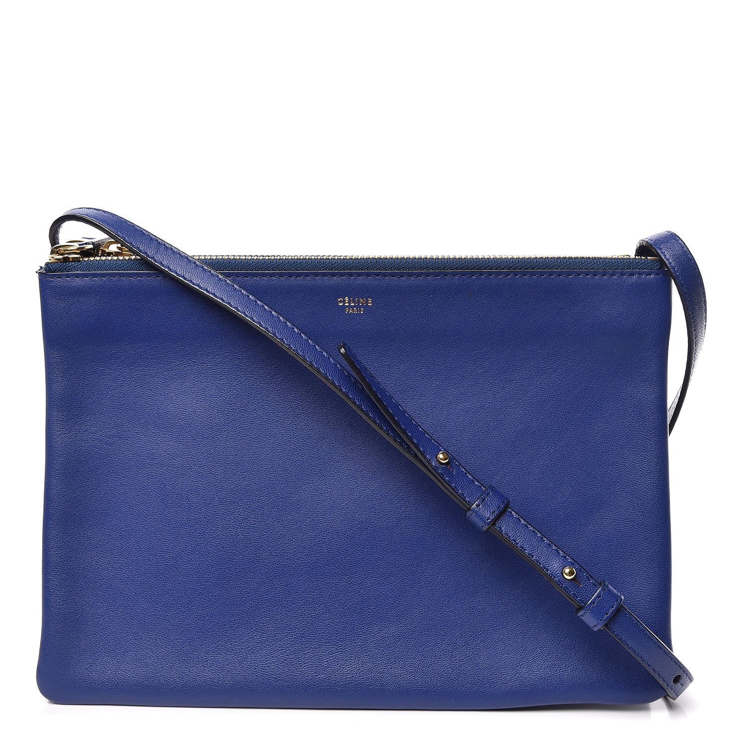 Celine Lambskin Large Trio Crossbody Bag Indigo 1 of 14