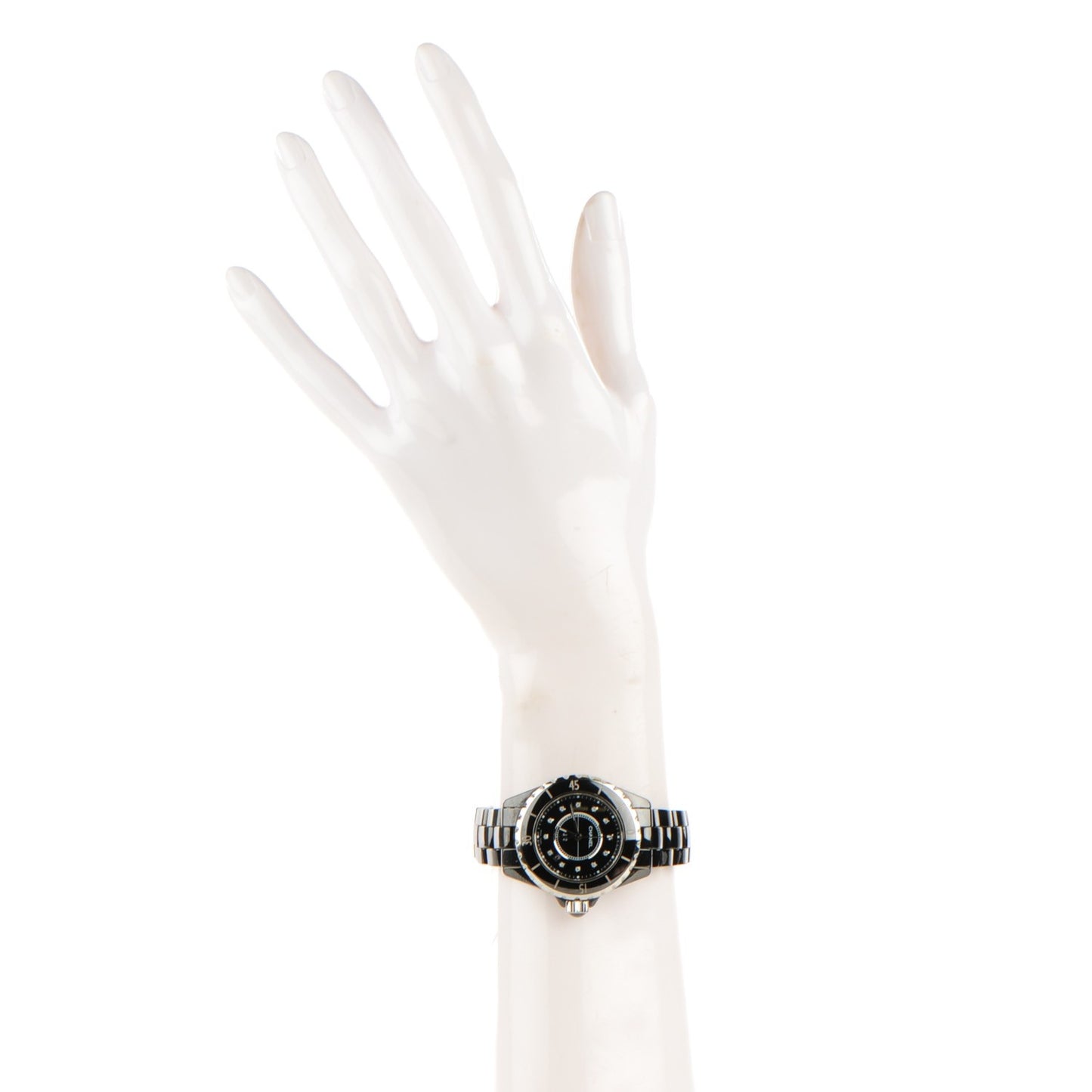 Stainless Steel Ceramic Diamond 33mm J12 Quartz Watch Black