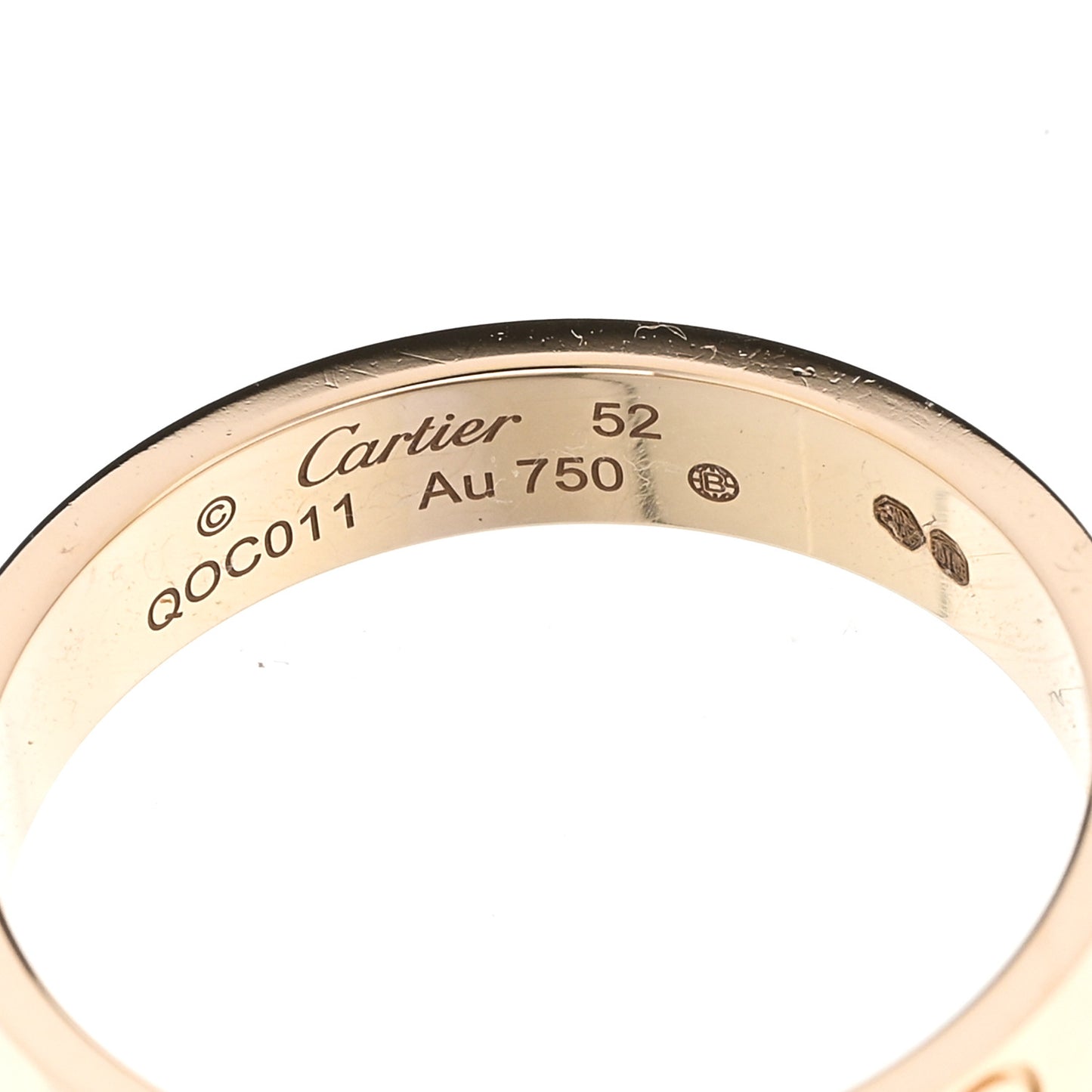 18K Yellow Gold 3.5mm LOVE Wedding Band Ring 52 6