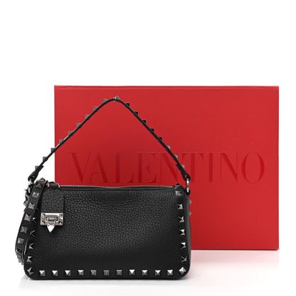 Valentino Garavani Grained Calfskin Small Rockstud Crossbody Bag Black 10 of 10