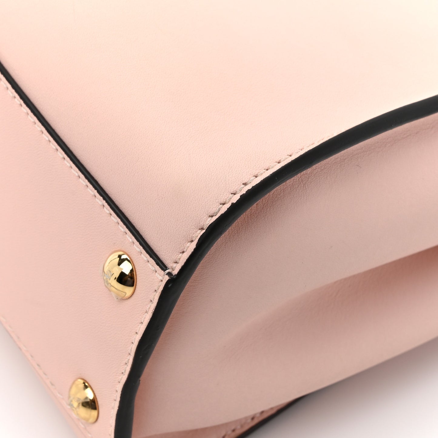 Vitello Seta Canvas FF Embroidered Mini Peekaboo Iconic Satchel Rosa Confetto