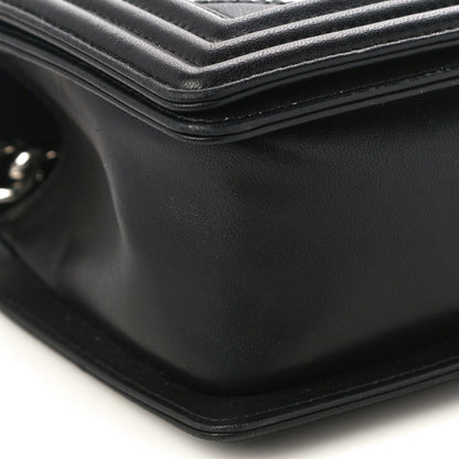 Chanel Lambskin Iridescent PVC Chevron Quilted Medium Boy Flap Black Silver 10 of 12
