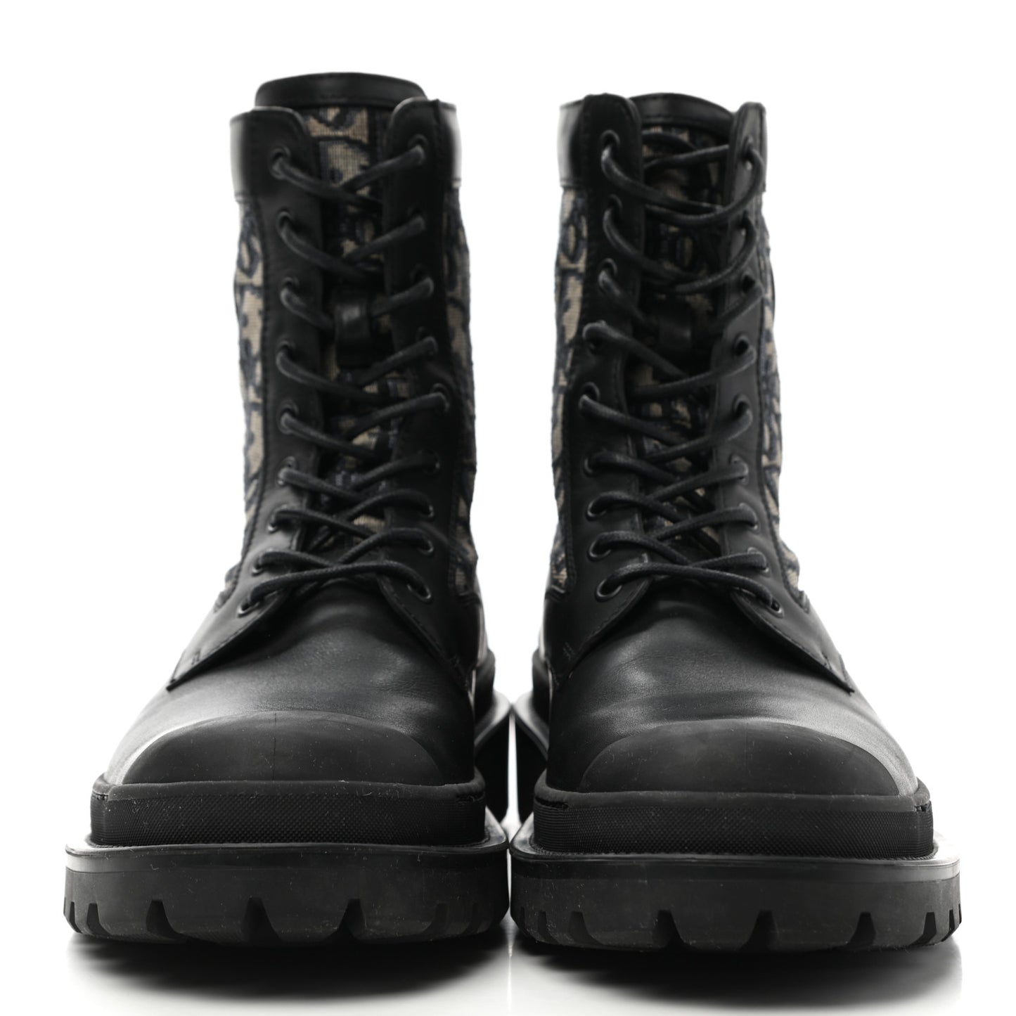 Calfskin Oblique Mens Explorer Ankle Boots 41 Black Blue