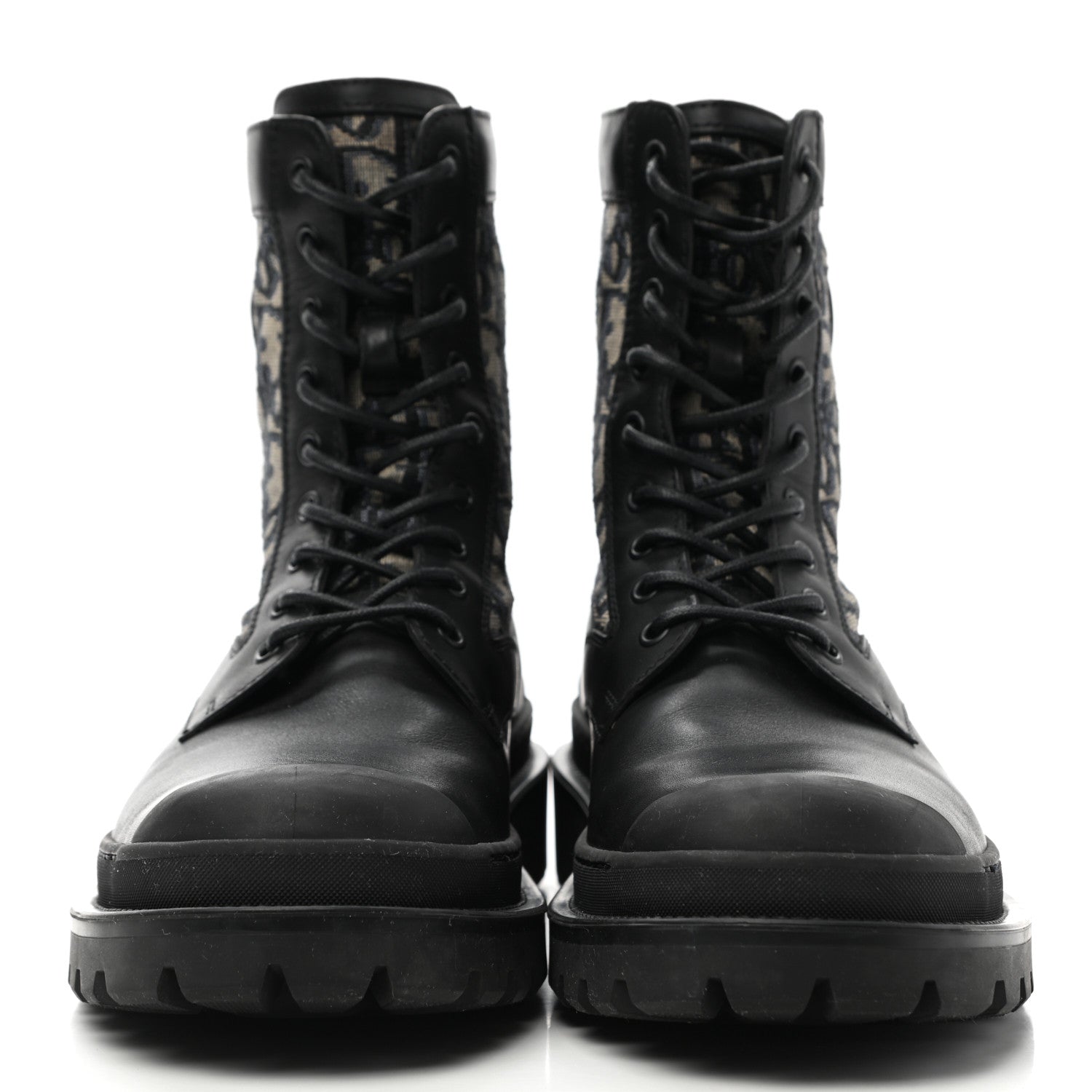 Christian Dior Calfskin Oblique Mens Explorer Ankle Boots 41 Black Blue 2 of 12