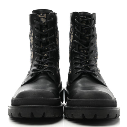 Christian Dior Calfskin Oblique Mens Explorer Ankle Boots 41 Black Blue 2 of 12