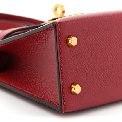 Hermes Epsom Mini Kelly Sellier 20 Rouge Grenat 8 of 13