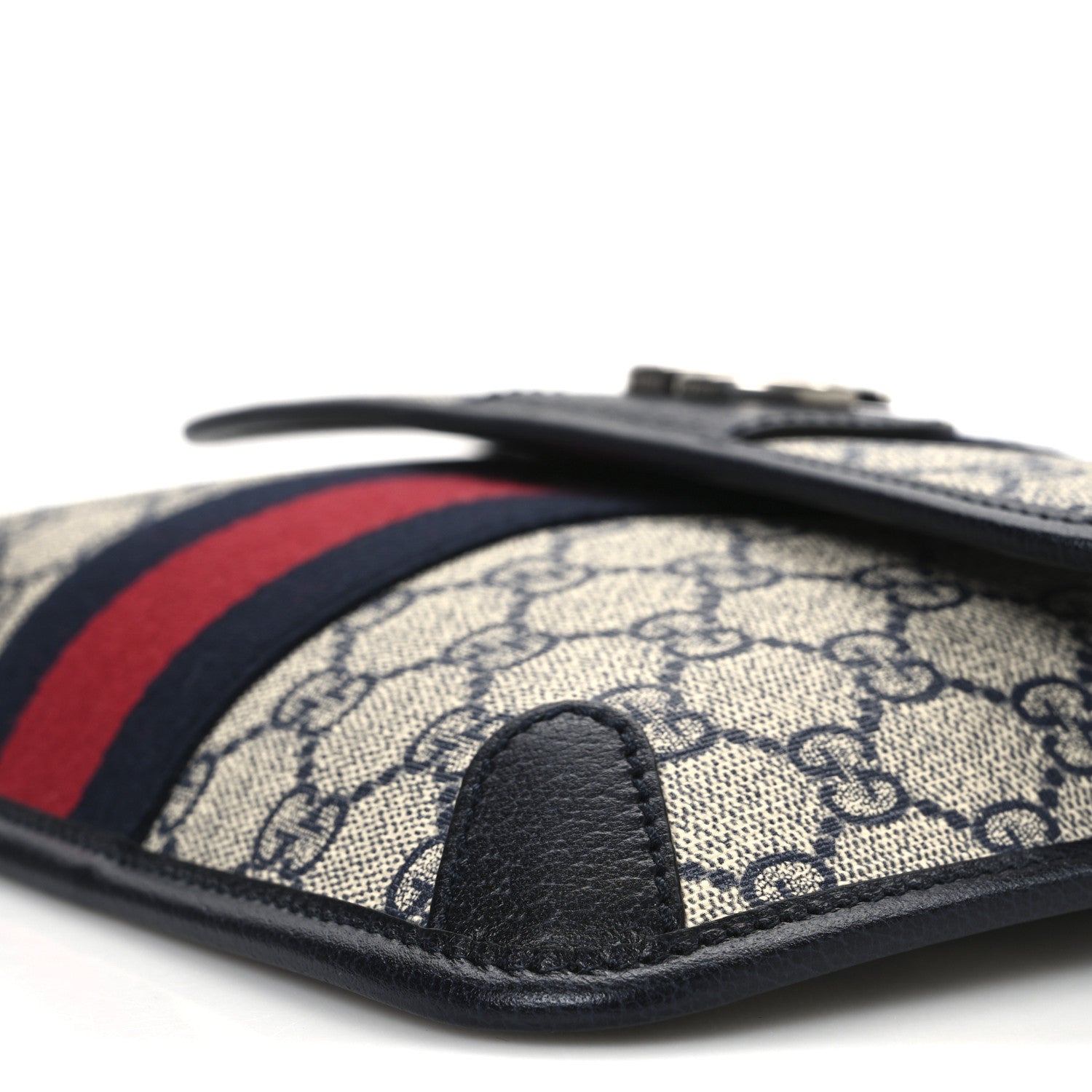 Gucci GG Supreme Monogram Web Small Ophidia Belt Bag 80 32 Beige Navy 18 of 19