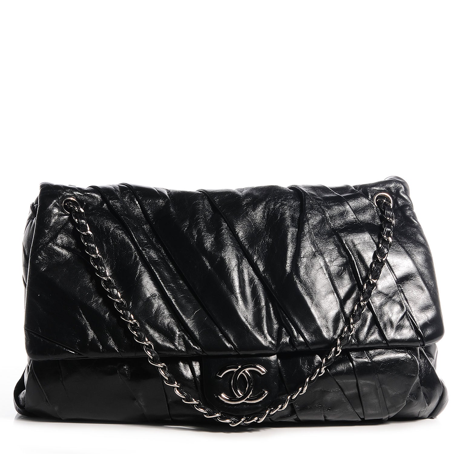 Chanel Glazed Calfskin Twisted Maxi Flap Black 1 of 8