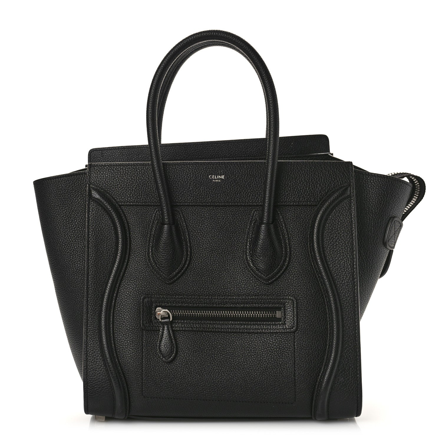 Celine Drummed Calfskin Micro Luggage Black 1 of 9
