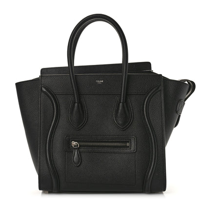 Celine Drummed Calfskin Micro Luggage Black 1 of 9