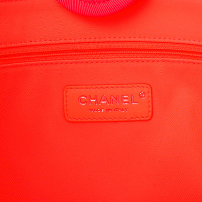 Chanel Mixed Fibers Small Deauville Tote Pink Orange 6 of 12