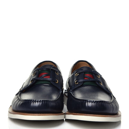 Gucci Calfskin Mens Delta Boat Loafer 10 Blue 2 of 8