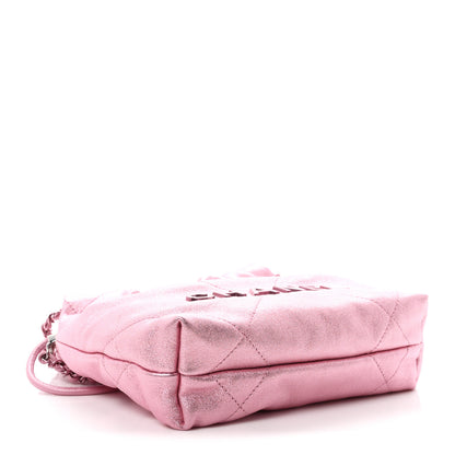 Chanel Metallic Lambskin Lacquered Monochrome Quilted Mini Chanel 22 Pink 4 of 10