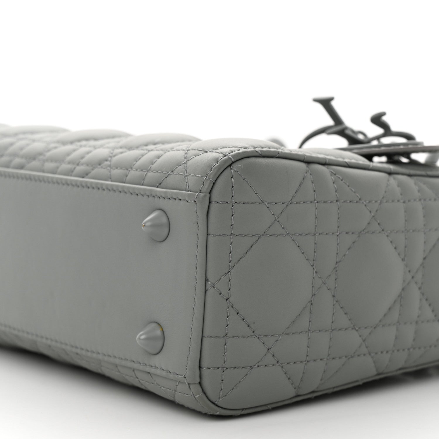 Christian Dior Ultra Matte Calfskin Cannage Small My ABCDior Lady Dior Gray 9 of 12