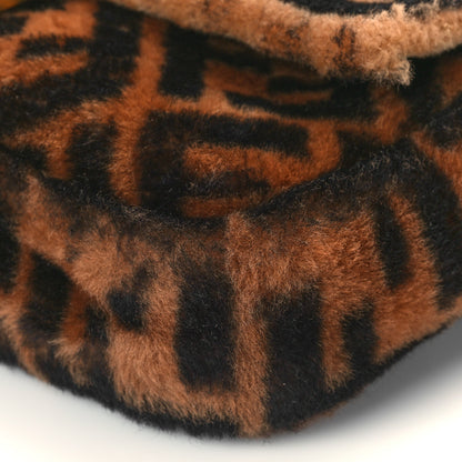 Fendi Shearling Vitello Dolce Macro FF 1974 Baguette Tobacco Black 8 of 8