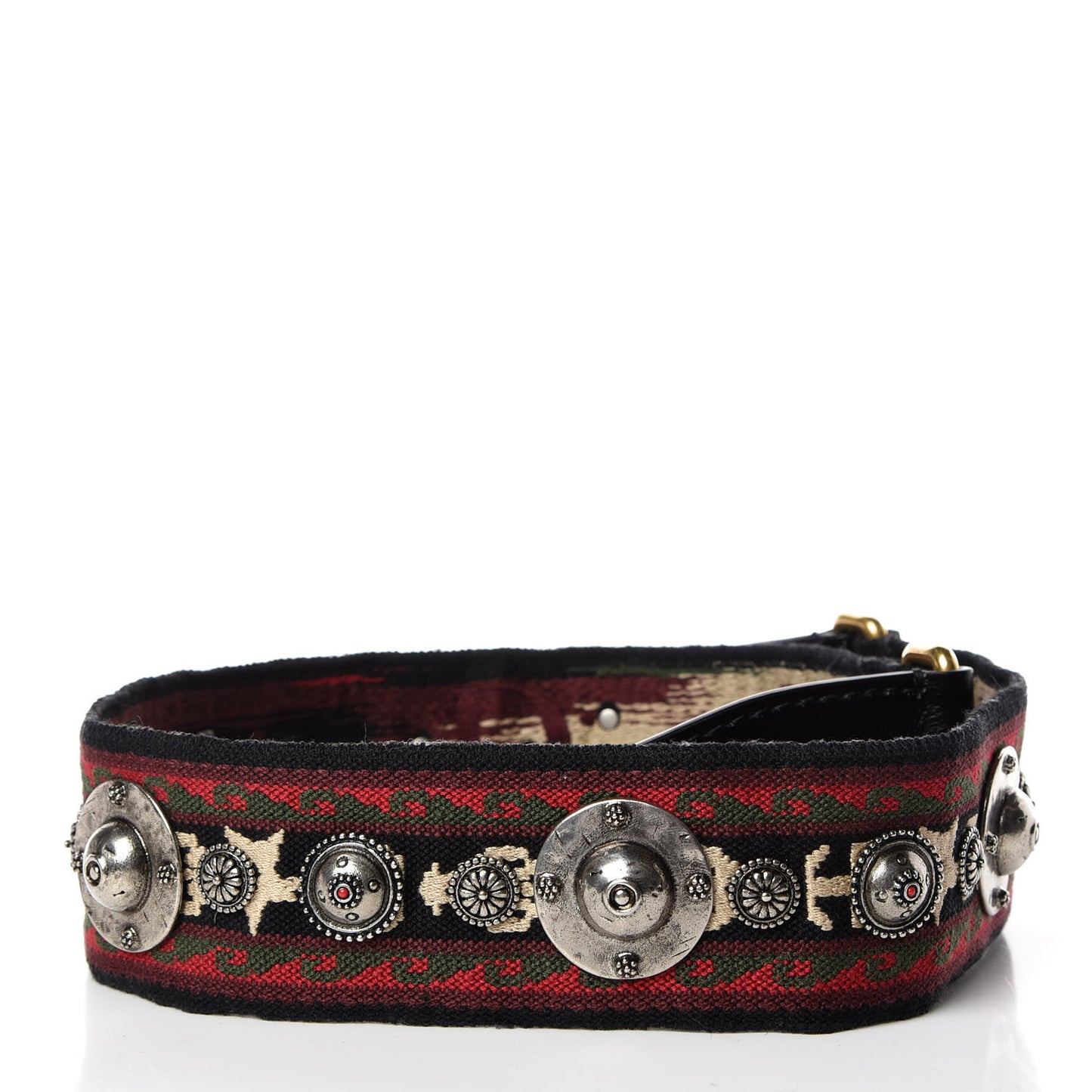 Canvas Embroidered Studded Bohemian Shoulder Strap Red
