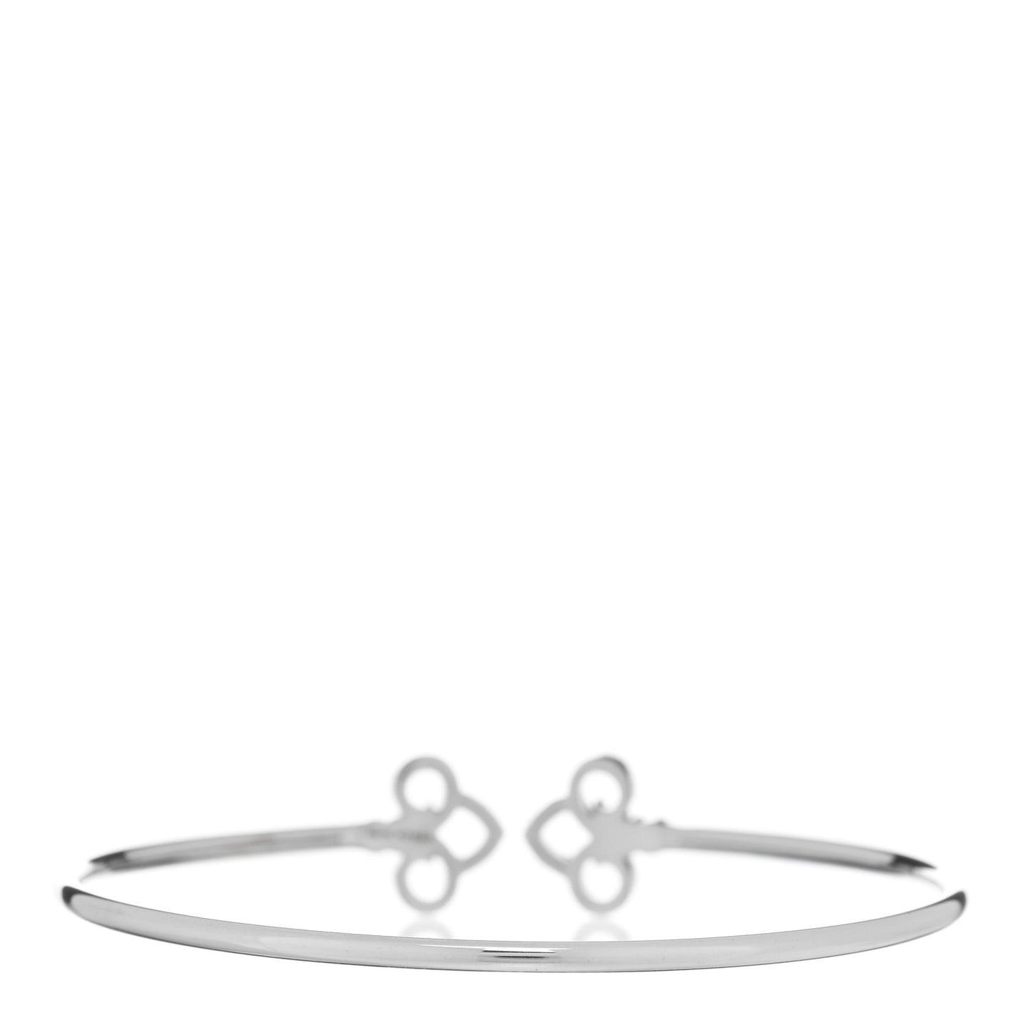 18K White Gold Diamond Fleur De Lis Wire Bracelet