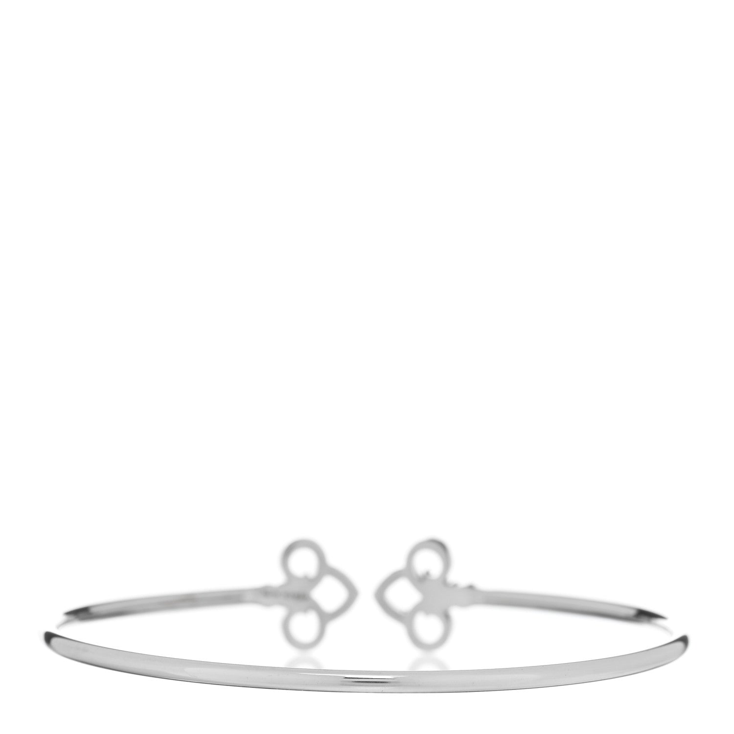 Tiffany 18K White Gold Diamond Fleur De Lis Wire Bracelet 2 of 4