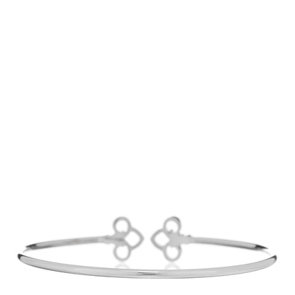 Tiffany 18K White Gold Diamond Fleur De Lis Wire Bracelet 2 of 4