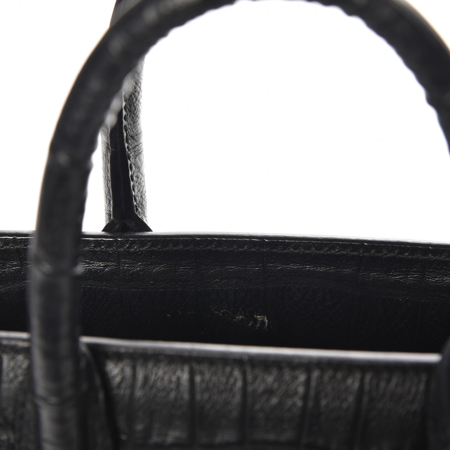 Saint Laurent Calfskin Crocodile Embossed Nano Sac De Jour Black 6 of 7