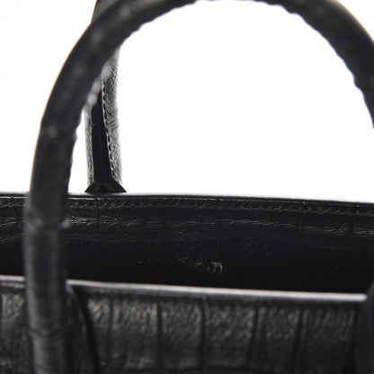 Saint Laurent Calfskin Crocodile Embossed Nano Sac De Jour Black 6 of 7