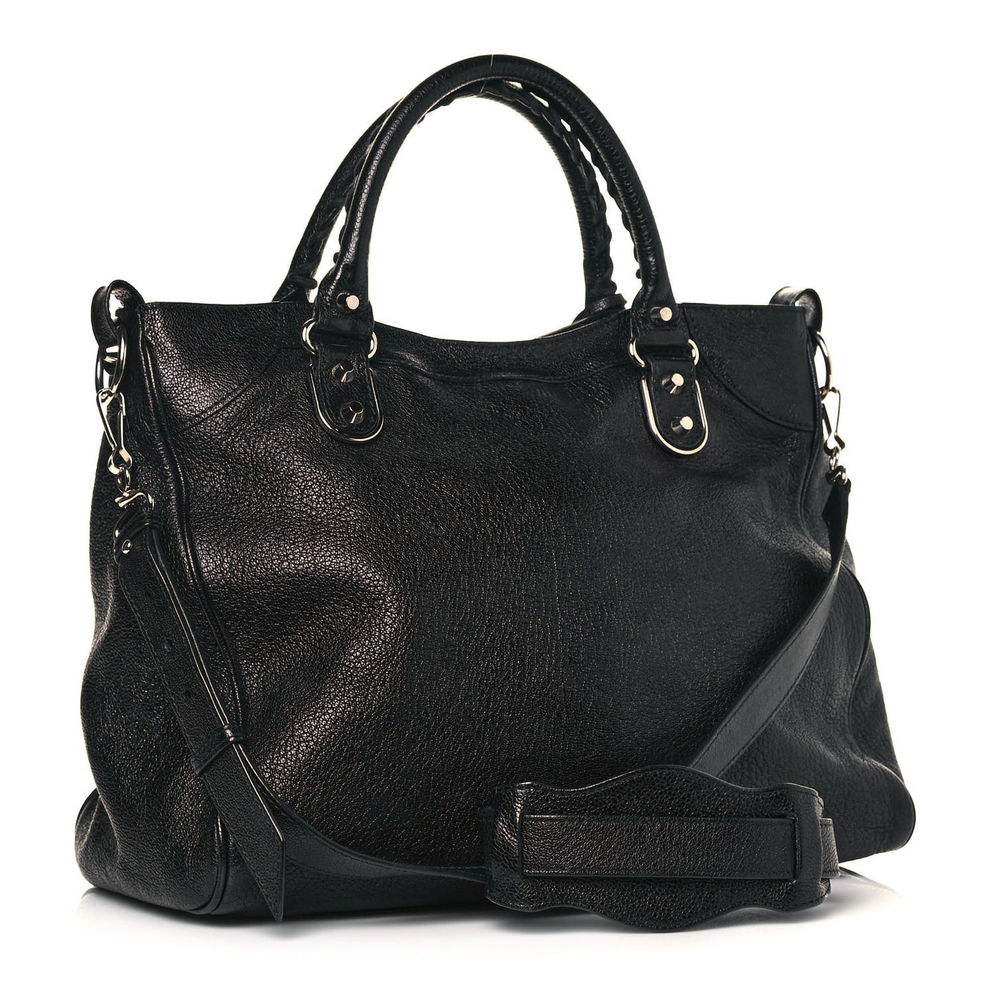 Chevre Silver Metallic Edge Hardware Velo Black
