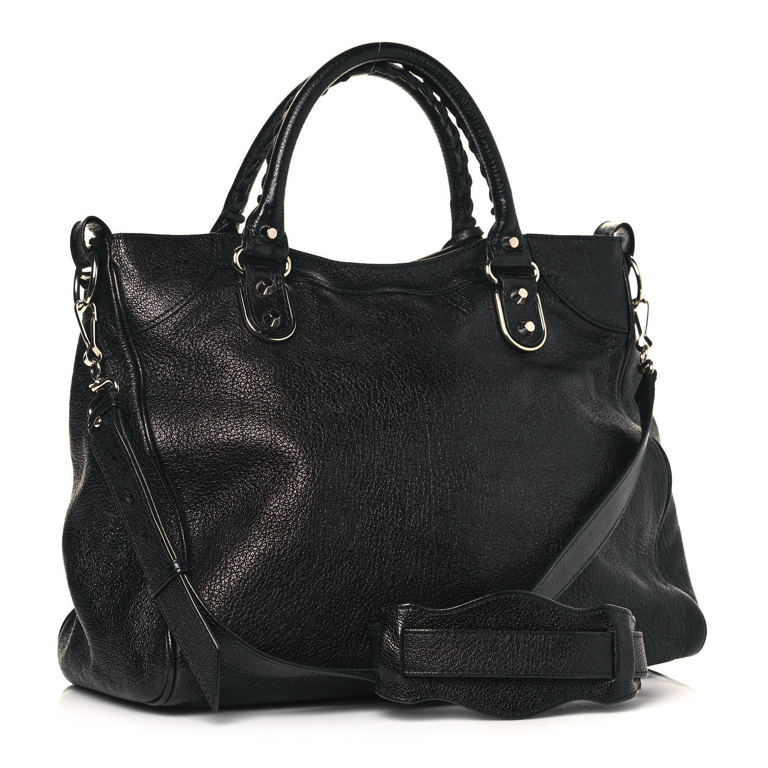 Balenciaga Chevre Silver Metallic Edge Hardware Velo Black 3 of 13