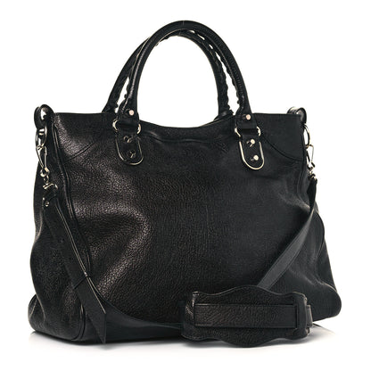 Balenciaga Chevre Silver Metallic Edge Hardware Velo Black 3 of 13