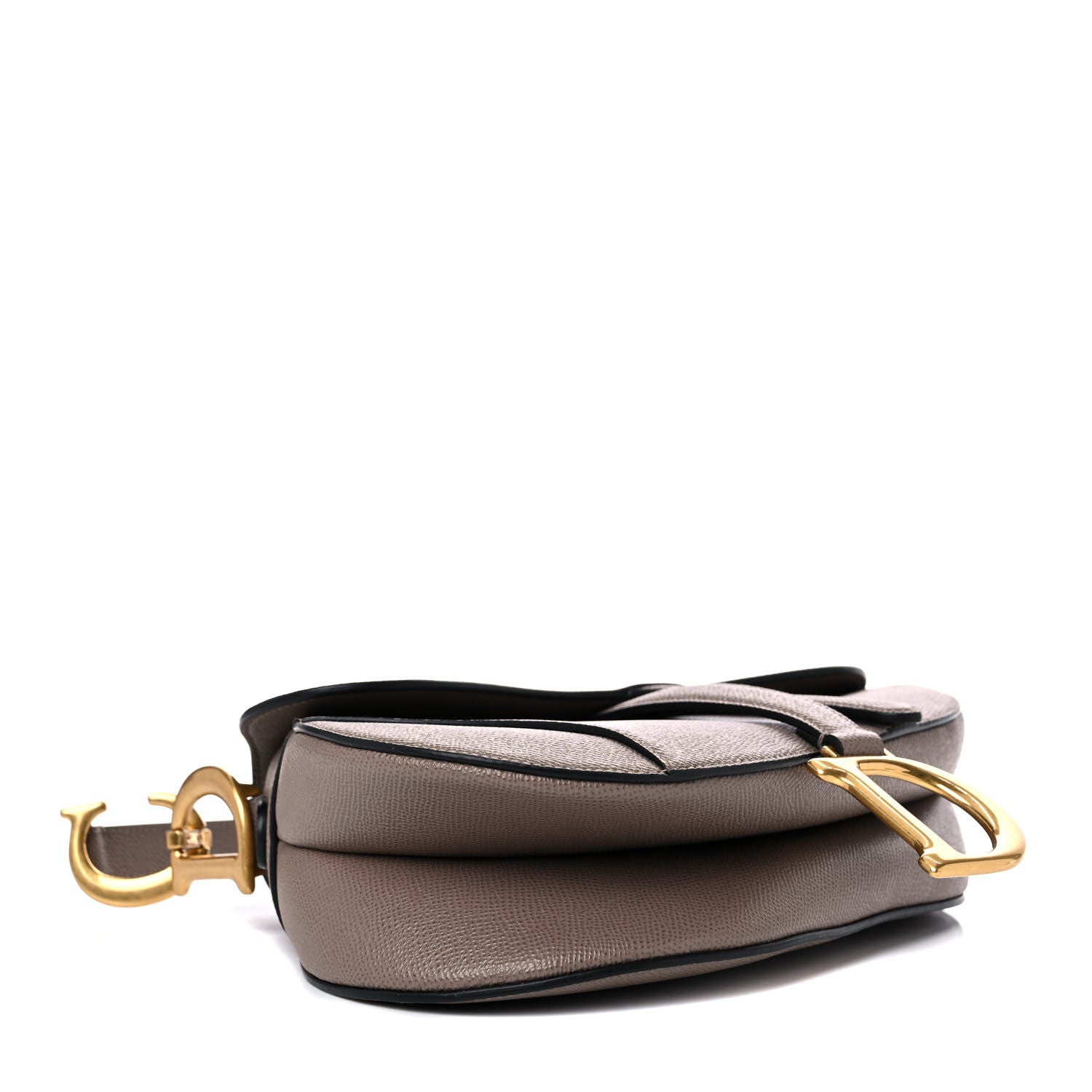 Christian Dior Grained Calfskin Saddle Bag Warm Taupe 4 of 9