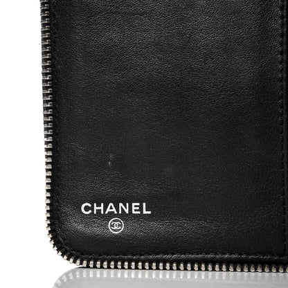 Chanel Patent Quilted Large Zip Around Organizer Wallet Black 6 of 12