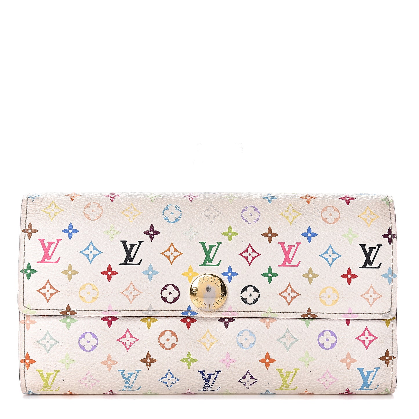 Monogram Multicolor Sarah Wallet White