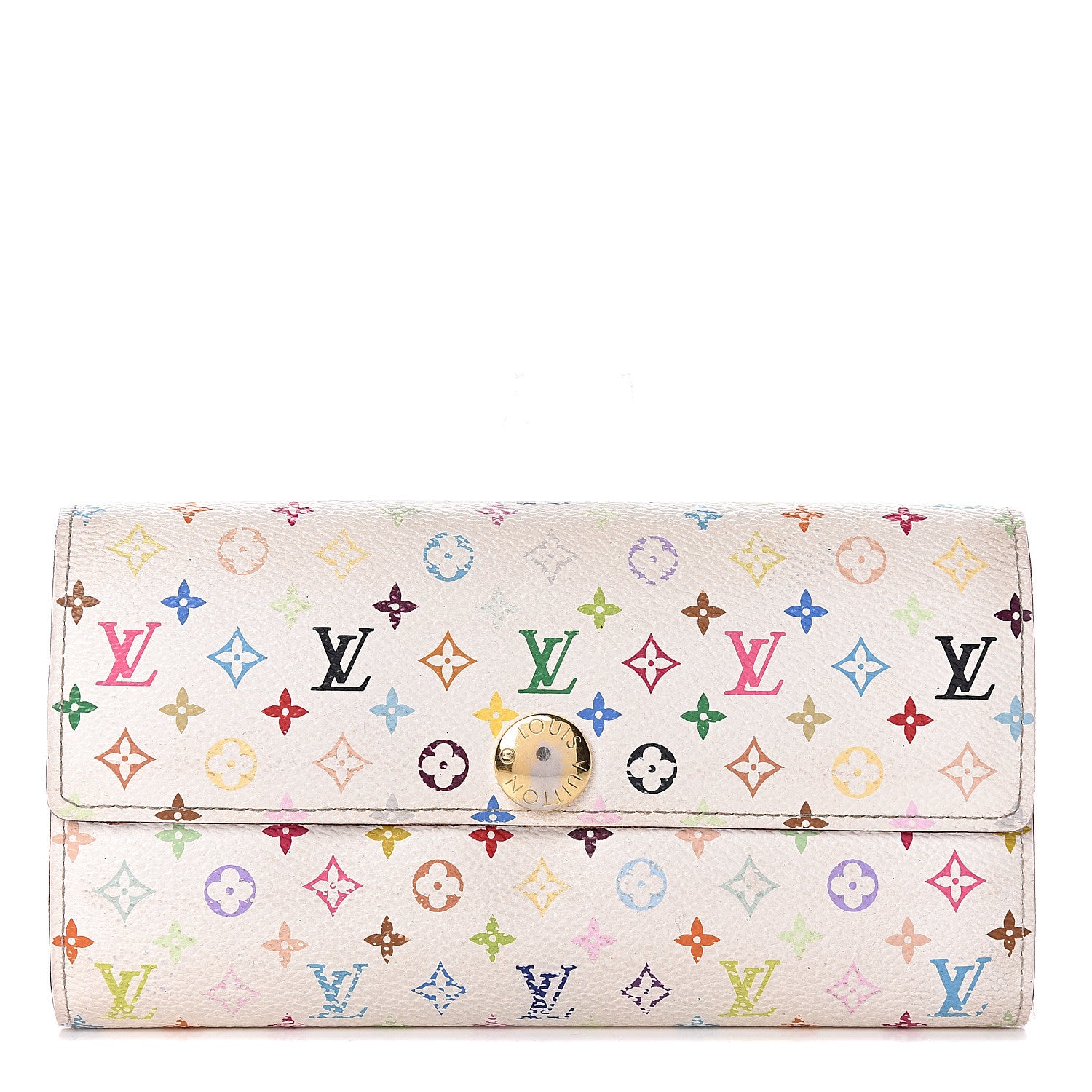 Louis Vuitton Monogram Multicolor Sarah Wallet White 1 of 16