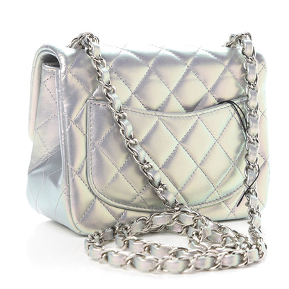 Chanel Iridescent Calfskin Quilted Mini Square Flap Light Purple 2 of 11